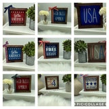 America USA July 4th tiered tray mini wood sign - Moonshineandglitter