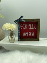 America USA July 4th tiered tray mini wood sign - Moonshineandglitter