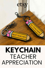 Back to school Teacher Keychain - Laser Cut Christmas Gift | 1 Teacher | Best Teacher Ever - Moonshineandglitter