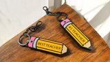 Back to school Teacher Keychain - Laser Cut Christmas Gift | 1 Teacher | Best Teacher Ever - Moonshineandglitter