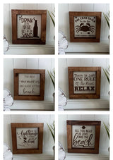 Beach lighthouse crab mini wood sign tiered tray - Moonshineandglitter