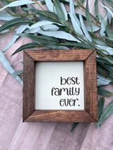 Best Family Ever Farmhouse wood 5”x5” wood sign laser engraved Dog Mom Home Décor Gift Housewarming - Moonshineandglitter