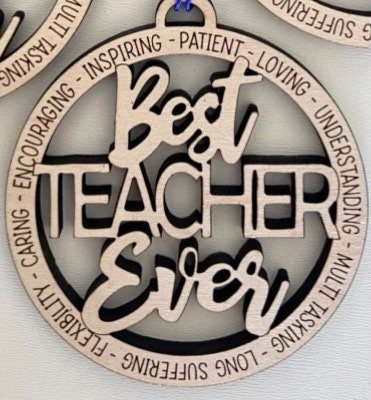 Best teacher ever Christmas ornament wood laser cut engraved - Moonshineandglitter