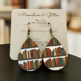 Book lover Teardrop Earrings, Librarian Earrings, Book Lover Gifts, Book Earrings, Library, Gifts for Teachers, Reading - Moonshineandglitter