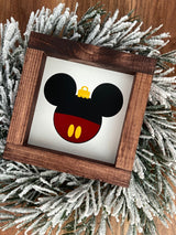 Christmas Disney Mickey mini wood sign tiered tray - Moonshineandglitter