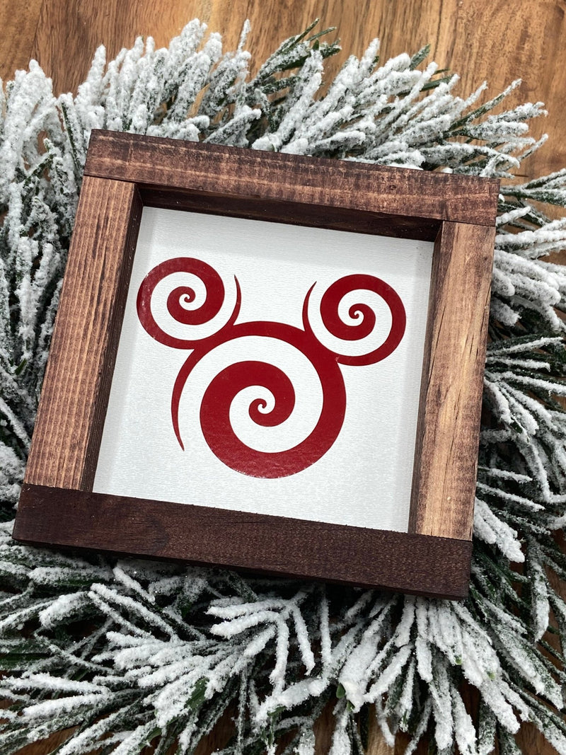 Christmas Disney Mickey mini wood sign tiered tray - Moonshineandglitter