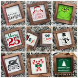 Christmas mini wood sign tiered tray snowman Clark grinch frosty Santa - Moonshineandglitter