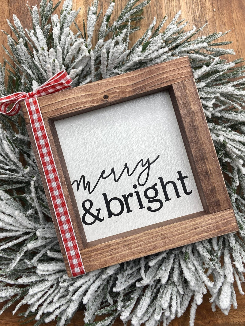 Christmas mini wood sign tiered tray snowman Clark grinch frosty Santa - Moonshineandglitter