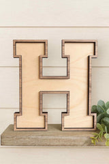 Custom 2 - Layer Wooden Letter – Personalized Wall Art or Shelf Display | Multiple Sizes & Wood Combos - Moonshineandglitter