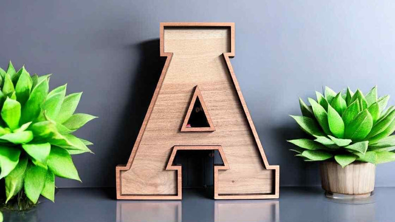 Custom 2 - Layer Wooden Letter – Personalized Wall Art or Shelf Display | Multiple Sizes & Wood Combos - Moonshineandglitter