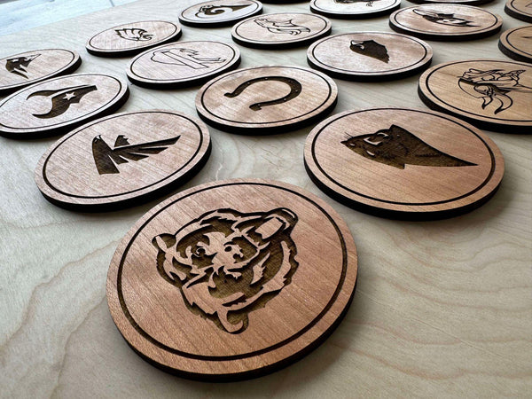 Custom Coaster Set, Personalized Coaster Set of 4 Round coasters, Housewarming Gift, Monogram Coasters Wedding Gift Sports Team - Moonshineandglitter