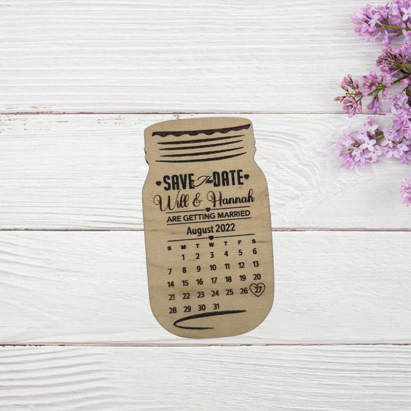 Customized Save the Date wood laser engraved magnet Wedding Favor Party handmade minimalist boho Engagement Marriage - Moonshineandglitter