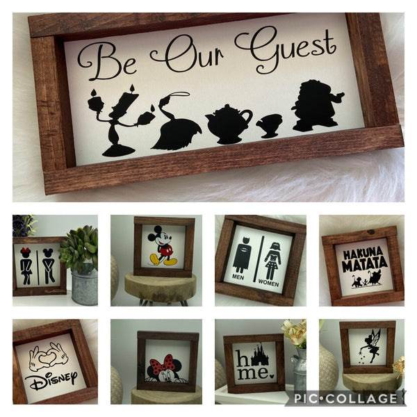 Disney Mickey Minnie mini wood sign - Moonshineandglitter