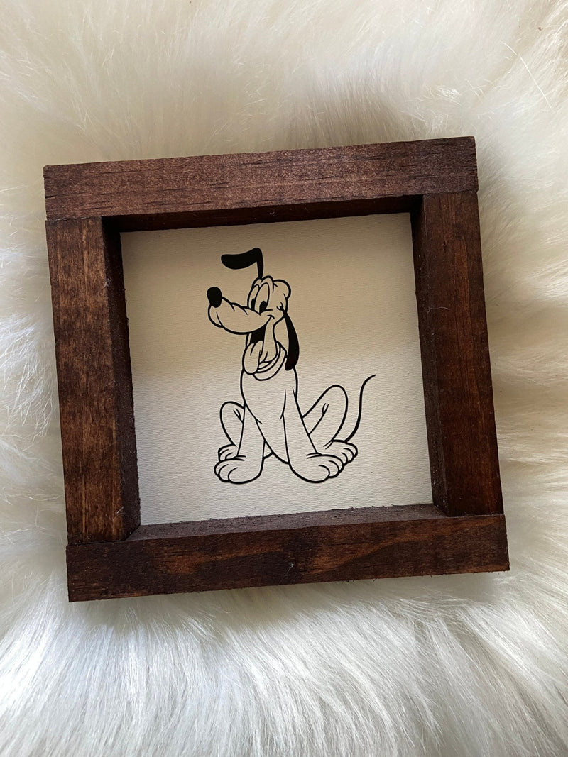 Disney mini wood sign Stitch Donald Mickey Goofy Pluto Minnie - Moonshineandglitter