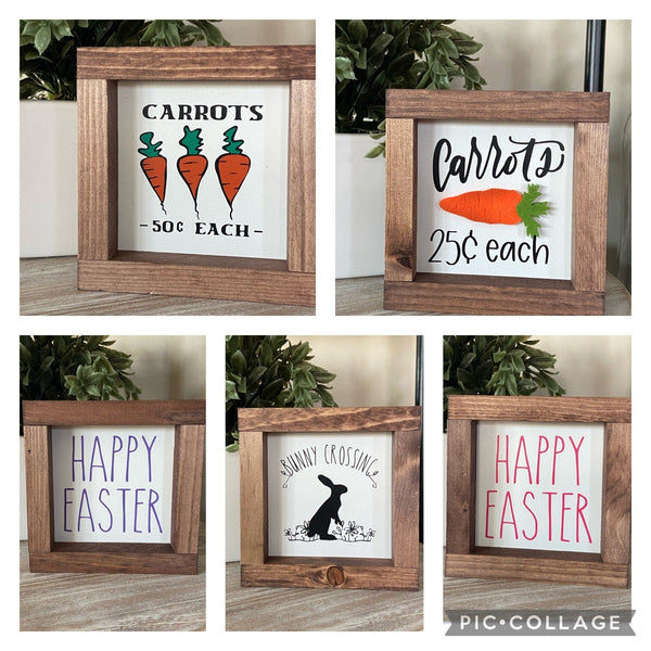 Easter Bunny Carrots mini wood signs - Moonshineandglitter