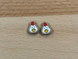 Farm animal stud earrings cow pig sheep duck chicken horse Hand painted quality hypoallergenic gift for her cow lover farmer - Moonshineandglitter
