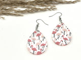 Flamingo Beach dangle earrings vacation gift for her lightweight hypoallergenic - Moonshineandglitter