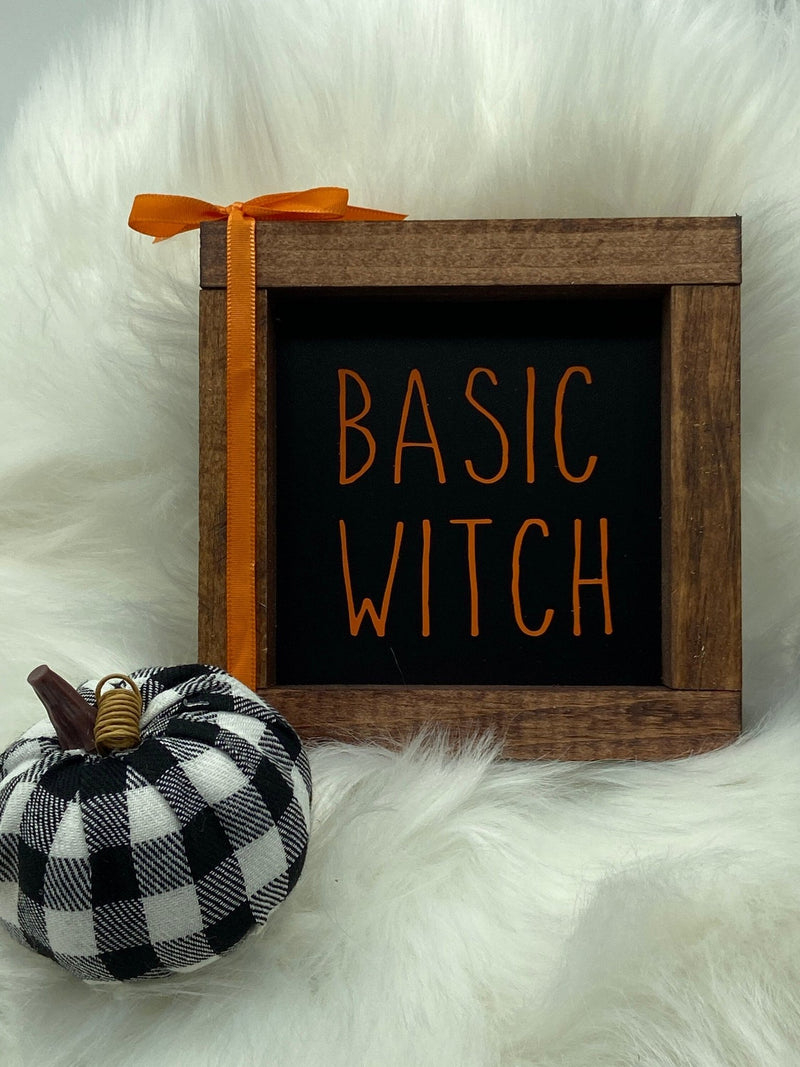 Halloween & Fall Mini Wood Signs | 5x5" Tiered Tray Decor | Hocus Pocus | Pumpkin Spice | Boo | Rustic Autumn Shelf Sitters - Moonshineandglitter