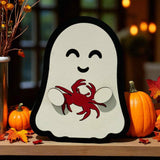 Halloween Ghost Beach Theme – Stand Alone 4" Ghost Decor – Coastal Halloween Shelf Sitter – Beachy Spooky Cute Fall Decoration - Moonshineandglitter