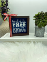 America USA July 4th tiered tray mini wood sign