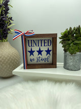 America USA July 4th tiered tray mini wood sign