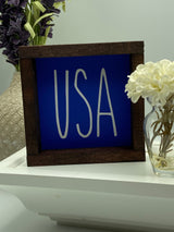 America USA July 4th tiered tray mini wood sign