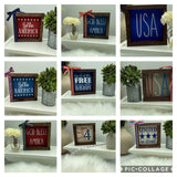 America USA July 4th tiered tray mini wood sign