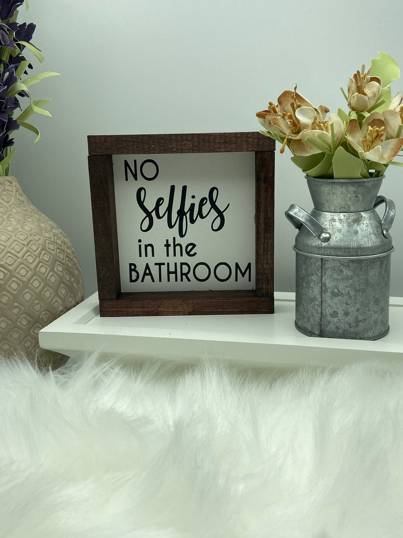 Farmhouse wood Bathroom mini wood sign  get naked wash pee custom 5x5 selfies funny humor home decor rustic gift new home real estate