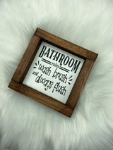 Farmhouse wood Bathroom mini wood sign  get naked wash pee custom 5x5 selfies funny humor home decor rustic gift new home real estate