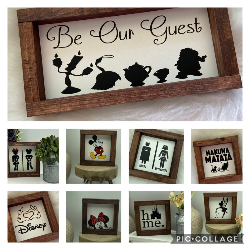 Disney Mickey Minnie mini wood sign