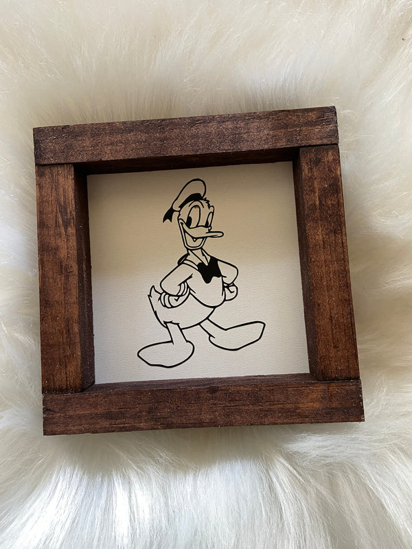 Disney mini wood sign Stitch Donald Mickey Goofy Pluto Minnie