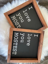 Tiered tray mini wood sign sets beard butt love