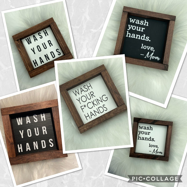 Bathroom  wood sign bathroom funny wash your hands sanitize
