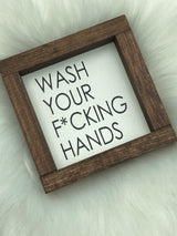 Bathroom  wood sign bathroom funny wash your hands sanitize