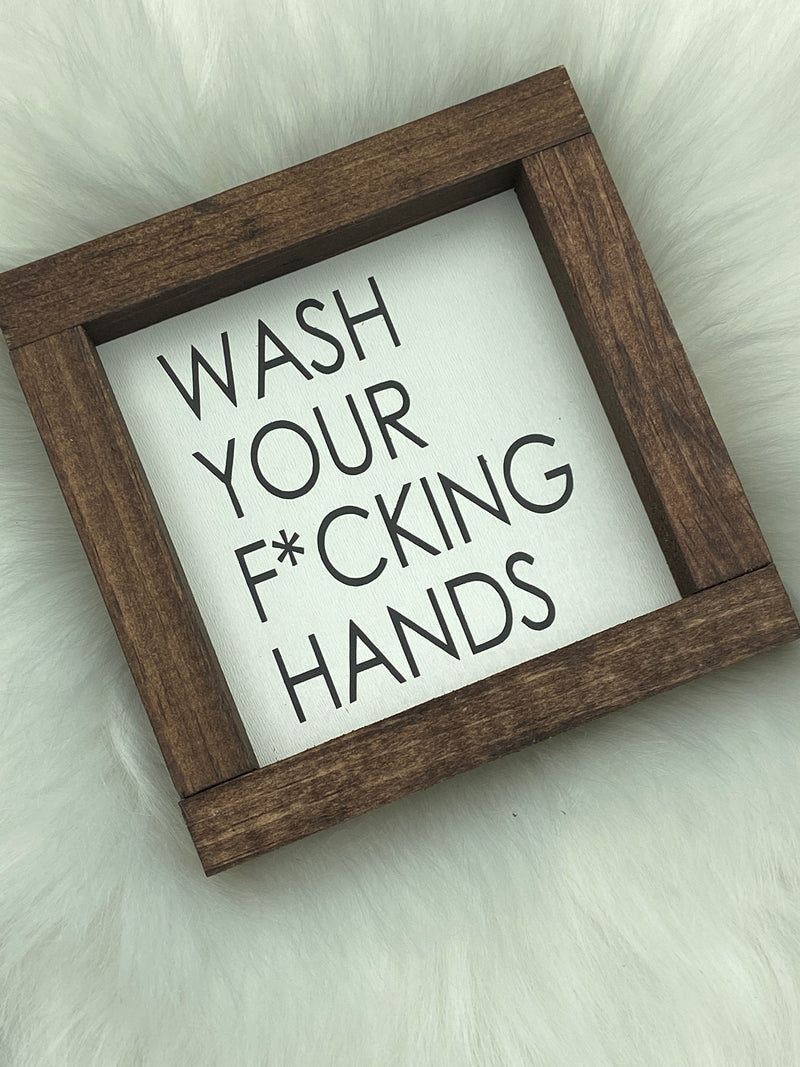 Bathroom  wood sign bathroom funny wash your hands sanitize