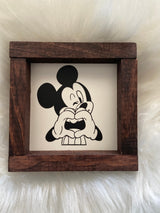 Disney mini wood sign Mickey Princess coffee