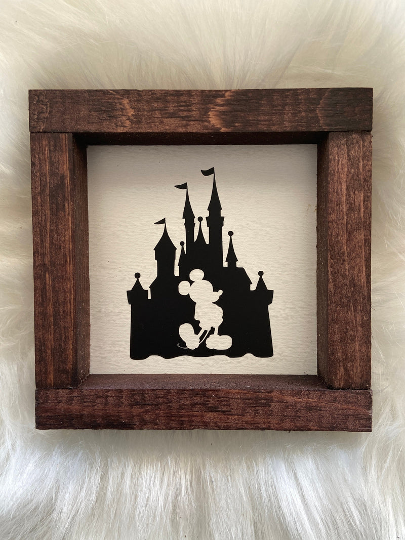 Disney mini wood sign Mickey Princess coffee