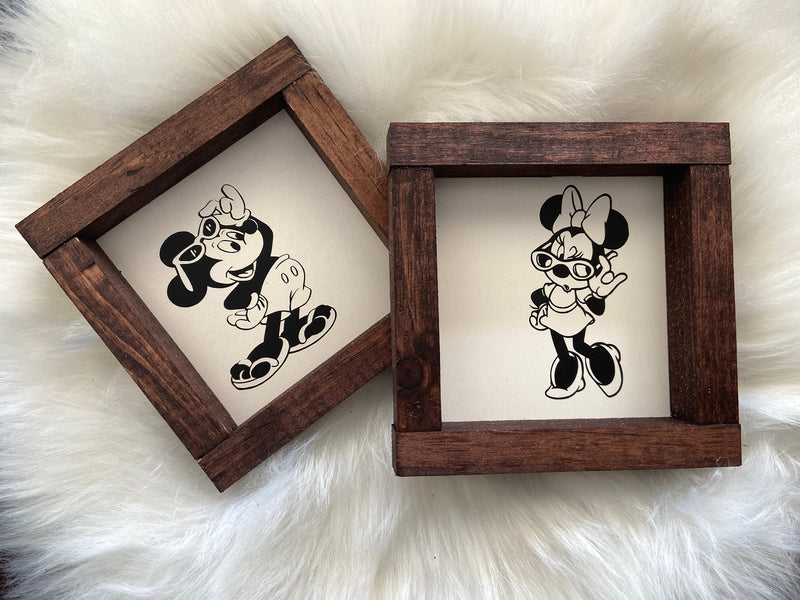 Disney mini wood sign Mickey Princess coffee