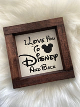 Disney mini wood sign Mickey Princess coffee