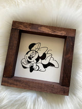 Disney mini wood sign Stitch Donald Mickey Goofy Pluto Minnie