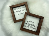 Tiered tray mini wood sign sets beard butt love