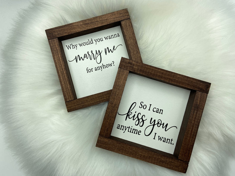 Tiered tray mini wood sign sets beard butt love
