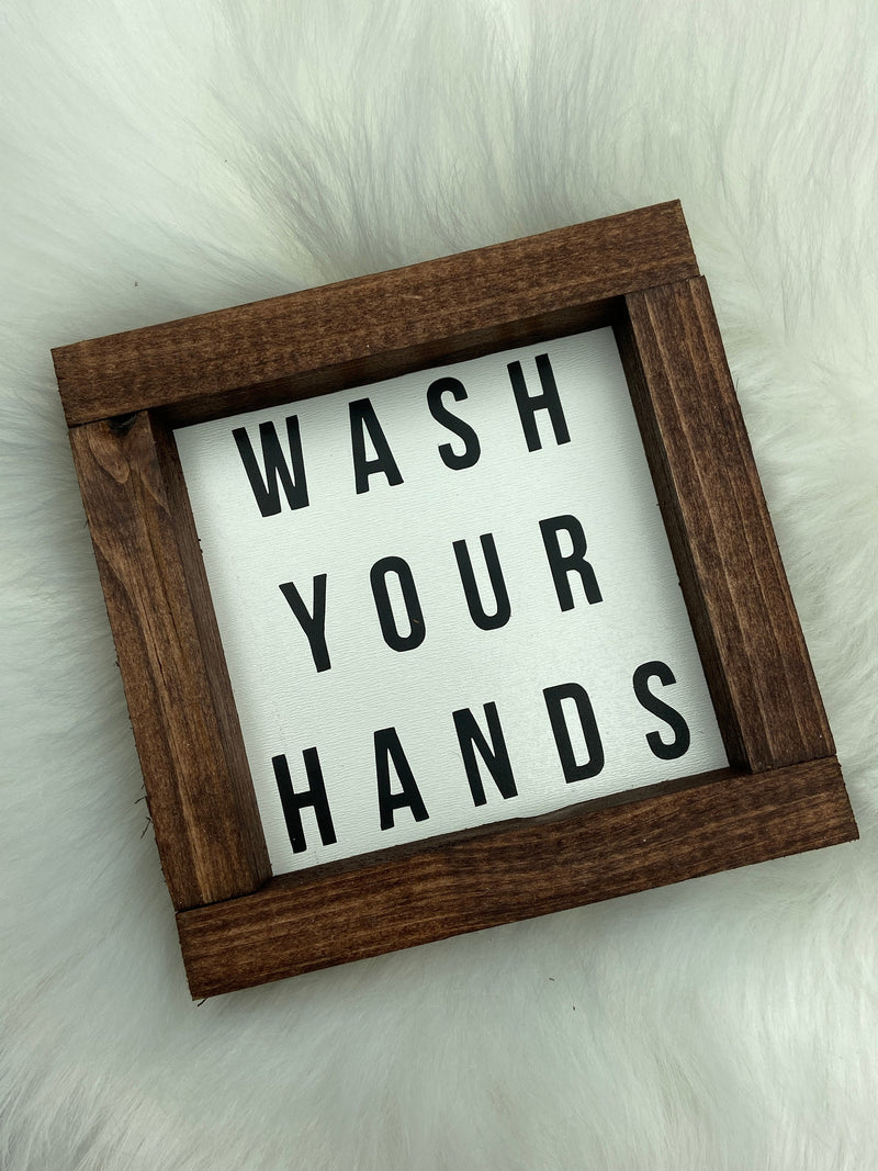 Bathroom  wood sign bathroom funny wash your hands sanitize
