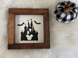 5x5" Halloween Disney Wood Signs | Layered 3D Spooky Decor | Tabletop Shelf Sitters | Mini Wooden Sign Set | Witchy Halloween