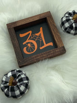 Halloween & Fall Mini Wood Signs | 5x5" Tiered Tray Decor | Hocus Pocus | Pumpkin Spice | Boo | Rustic Autumn Shelf Sitters