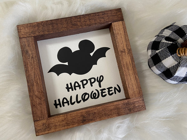 5x5" Halloween Disney Wood Signs | Layered 3D Spooky Decor | Tabletop Shelf Sitters | Mini Wooden Sign Set | Witchy Halloween