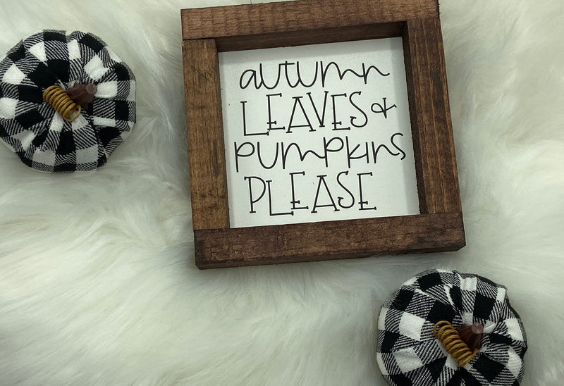 Halloween & Fall Mini Wood Signs | 5x5" Tiered Tray Decor | Hocus Pocus | Pumpkin Spice | Boo | Rustic Autumn Shelf Sitters