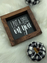 Halloween & Fall Mini Wood Signs | 5x5" Tiered Tray Decor | Hocus Pocus | Pumpkin Spice | Boo | Rustic Autumn Shelf Sitters