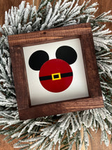 Christmas Disney Mickey mini wood sign tiered tray