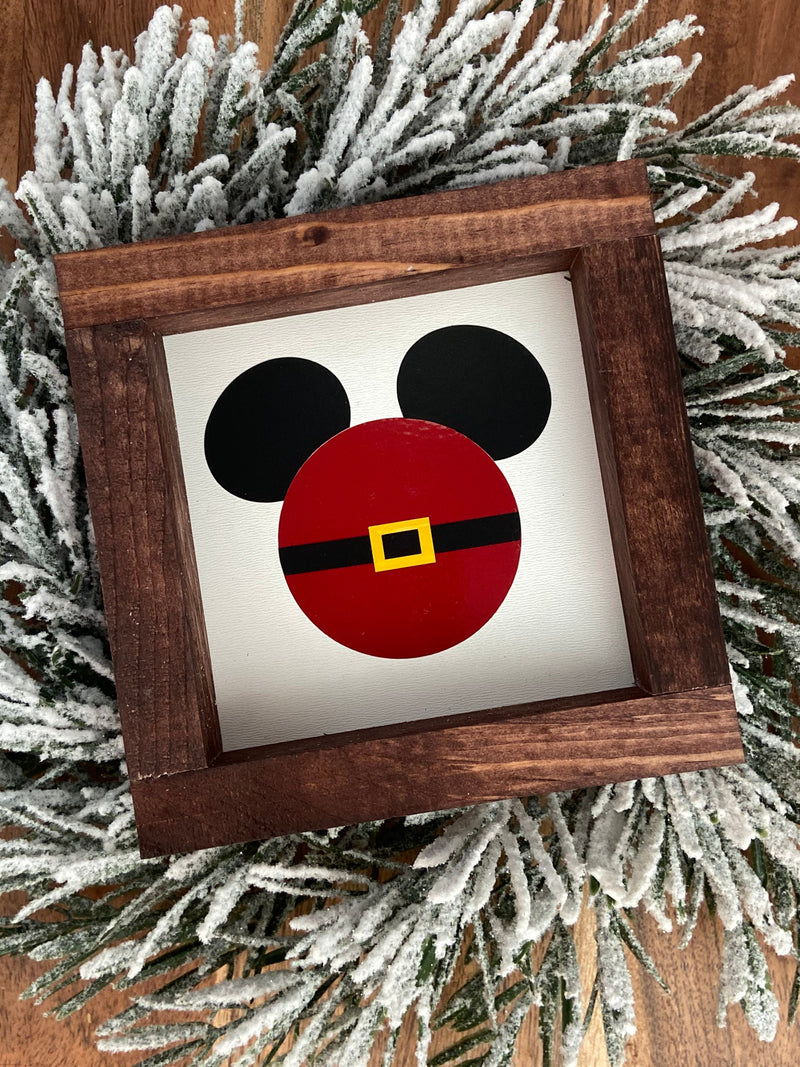 Christmas Disney Mickey mini wood sign tiered tray